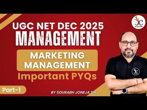 UGC NET Marketing Management PYQ | Part-1 | UGC NET Management Paper 2 Dec 2025 | Sourabh Joneja Sir