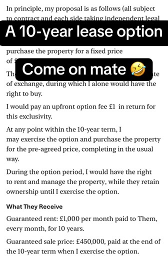 Guaranteed lease options 🤣🤣🤣 Come on guys, there’s creative strategies and taking the proverbial… #leaseoption #dreamer #fyp #propertyinvestor #property