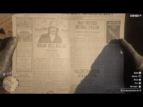 Red Dead Redemption 2 - Micah Bell Death Report in Blackwater Newspaper