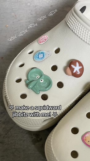 addicted to making jibbitz ⋆ ˚｡⋆୨୧˚ #squidward #spongebob #jibbitz #crocs #diy #polymerclay #craft #resin #smallbusiness #tiktoksg #fypシ