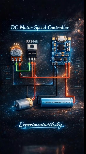 DIY DC Motor Speed Control using MOSFET | With TP4056 Module 🔋⚡