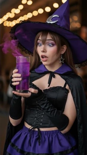Witch's Color-Changing Potion Challenge 🔮✨ #Shorts #cosplay #disney #halloween #cosplayer #anime