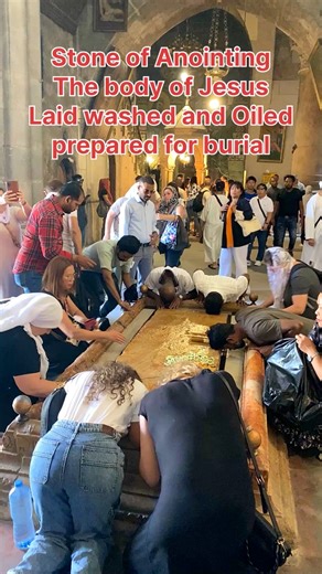 The Place where the body of Jesus Laid, washed and oiled prepared for burial. Stone of Anointing, Holy Sepulchre Church Jerusalem | Visit Israel From Your Home