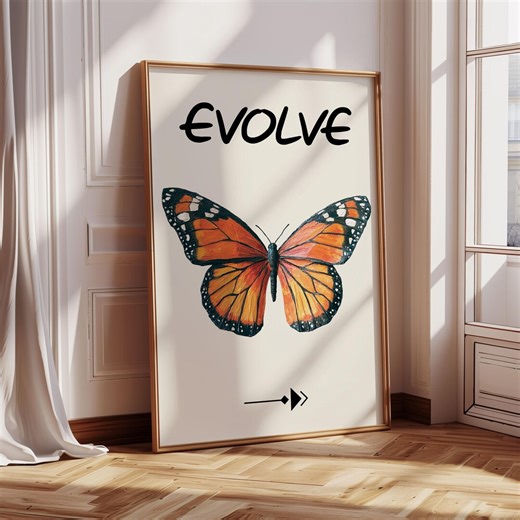 Evolve Poster Print: Butterfly Wall Art (digital Download) - Etsy