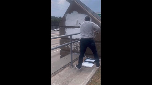 81K views · 3.4K reactions | NOW: Senator Ted Cruz removes vile Kirk graffiti from freeway in Houston. Cruz says: “Some deranged b*st*rd put this graffiti on the 59 freeway in Houston. TXDOT has been notified & I’m sure they will remove it expeditiously. But, in the meantime, Texans don’t have to look at this hateful garbage anymore.” | Kevin Steele | Facebook