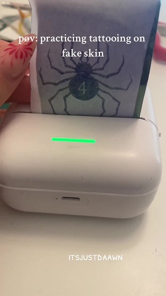 Phantom Troupe Spider Tattoo Practice on Fake Skin