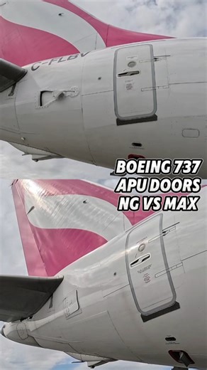 @only_fancowl on Instagram: "For today’s maintenance reel: a look at the APU inlet differences between the Next Generation and the MAX. The NG, Classic, and even the Jurassic are all pretty similar, but the MAX decided to switch things up. Still not 100% sure why they redesigned the inlet system, probably to squeeze out a little extra fuel efficiency and shave off some drag. But here’s the catch: the APU door on the MAX takes forever to close. Something worth keeping in mind after shutdown and b