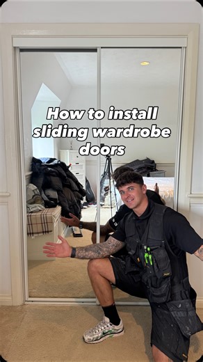 How to install sliding wardrobe doors Quick simple made to measure in various colours and styles #glasgow #joinery #reels #construction #howto #scotland #bespoke #work #wardrobe #doors | A.M joinery