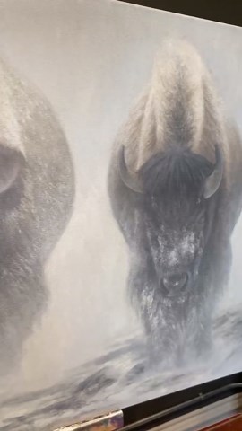 Beautiful Bison Buffalo in Yellowstone Art - Limited Edition Giclee Canvas Print - Bison Painting Artist Signed - Western Cabin Home Decor - Etsy