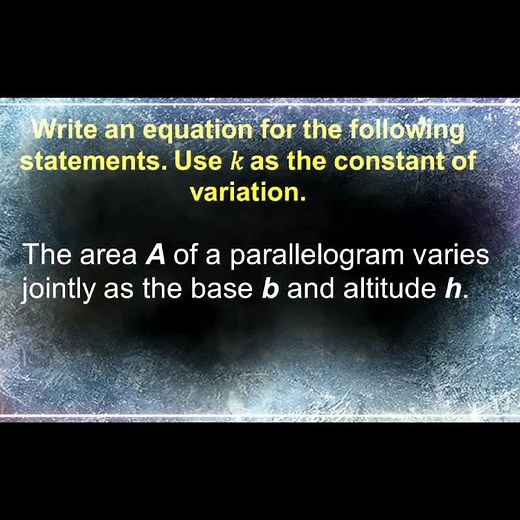 JOINT VARIATION (WRITE AN EQUATION)