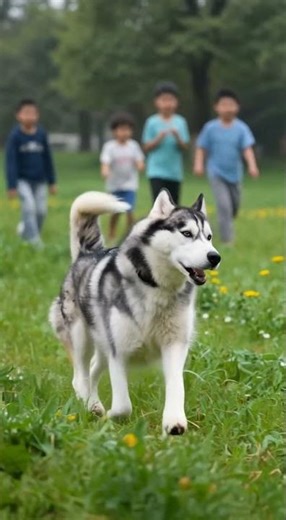 A Siberian Husky in a park #dog #3090 #funny #cutedog #animals