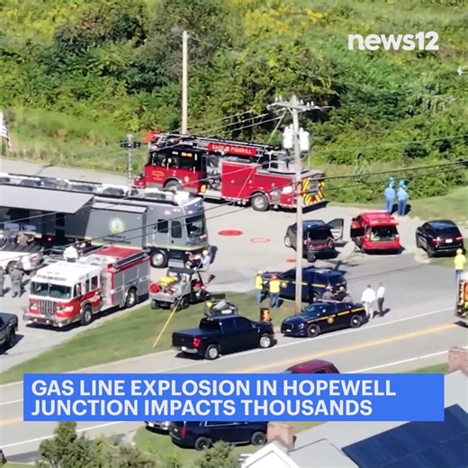 GAS LINE EXPLOSION: A gas line fire required hundreds of first responders and left around 4,000 Central Hudson customers impacted. https://bit.ly/3ZaNS4p | News 12 Westchester