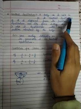 Stable and Unstable equilibrium/B.sc. 2 year/ Mechanics