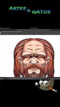 Painting in watercolor with GIMP - man with a red beard