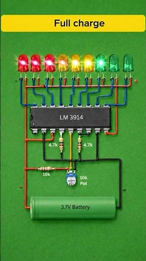 How to Make 3.7V Lithium Battery Level Indicator Circuit with LM3914#electronics
