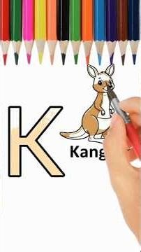 How To Draw K for Kangaroo – Cute Alphabet Animal Drawing for Kids #kidsart #drawingforkids #yt