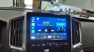 Wireless CarPlay is on the factory car stereo of the 2020 Toyota Land Cruiser, using the GROM VLine VL2 system. All functions are fully integrated with the original car stereo and display. Compatible model of GROM VLine VL2 system is LEX9TVL2, available here: https://gromaudio.com/store/vline/grom-vl2-lex9t.html When you connect the GROM VLine VL2 system to your original car stereo, you retain all original stereo functions. There is no need to replace the car stereo if you want to add CarPlay or