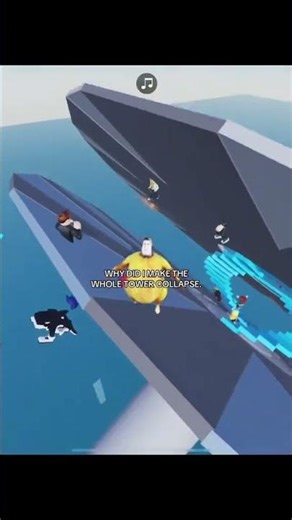 I made the whole tower collapse💀#roblox #funny #shorts