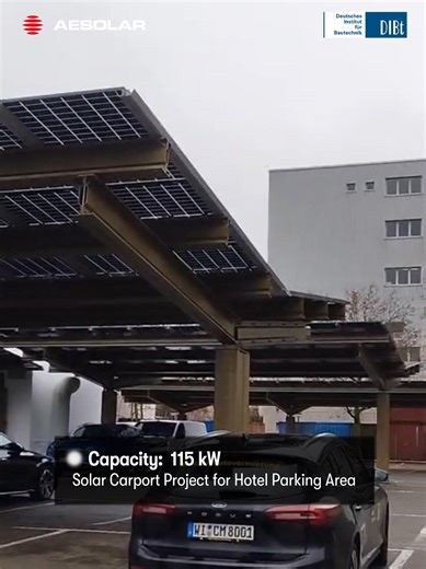 🛎️ Another #solarcarport project has been successfully completed in Germany—demonstrating how certified design, energy autonomy, and commercial value come together in real-world applications. Developed by our partner: Taunus solar(Wiesbaden), the 115 kW commercial solar carport located at East Five Hotel in Offenbach am Main is now in operation, built with 267 AESOLAR Horizon CMD108BDS modules, fully DIBt-certified to meet German structural and building safety requirements. The system is expect