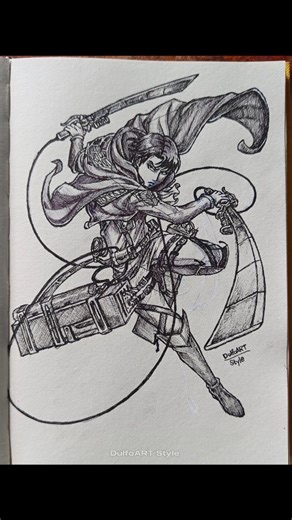 DulfoART Style on Instagram: "AOT characters drawing #anime #drawing #art #reels #fyp #draw #sketch #animeart #animedrawing #aot #attackontitan #eren #mikasa #levi #armin #foryoupageシ #fblifestyle"