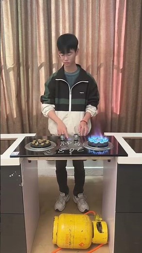 Liftable Double Gas Stove, Dual Burners with Adjustable Convenience ( # 2338 ) 1️⃣