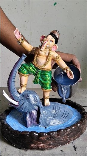 Ganesh murti making | eco friendly ganesha making | ganpati bappa idol making #Shorts