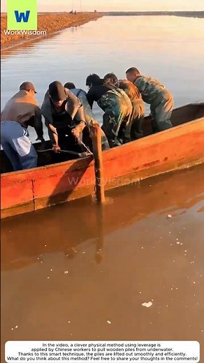Smart underwater wooden-pile removal method — creative and effective work.