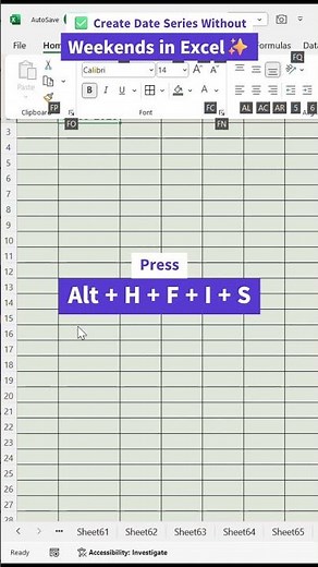 ✅Date Series Without Weekend in Excel #excel #excelshortcuts #exceltips #exceltutorial #exceltricks