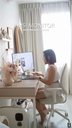 Transform your home office with the MSI Modern MD272 Series monitor! Designed for the stylish, tech-savvy professional working from home, this sleek monitor offers unparalleled performance and aesthetic appeal. Elevate your productivity and enjoy a chic workspace that inspires creativity and comfort. Experience the perfect blend of style and functionality with MSI Modern MD272 Series with @winnieechia! https://msi.gm/S3F4C83C #WFH #StylishTech #MSIModern | MSI Gaming | Facebook