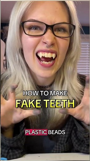 DIY Halloween Fangs, Easy to Make at Home 👻🦇 #falseteeth #tooth #halloween #decoration