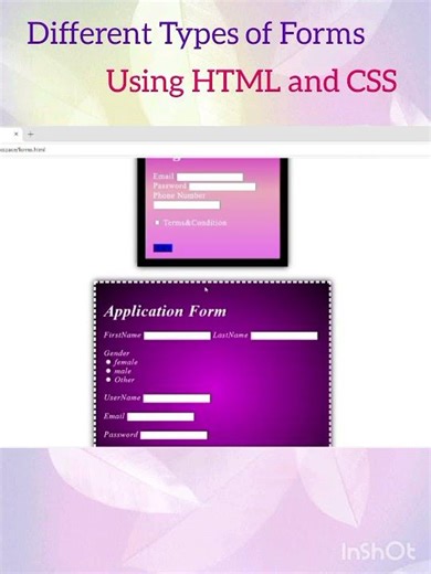 Different Types of Forms using HTML and CSS #htmlforms #formsusingcss #forms #html #css #html5#css3