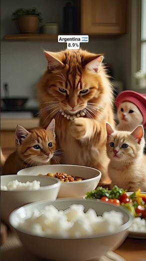 Lady Cat Dining In Pearls And Her Wee Sous Chef 🧡 🧑‍🍳#shorts