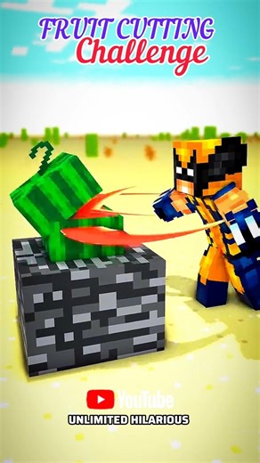 Fruit Cutting Challenge ⚔️ #shorts #minecraft #gaming
