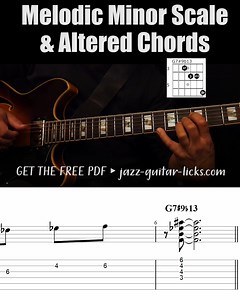 3.6K views · 236 reactions | 10 easy exercises for understanding the relationship between the Melodic Minor Scale and altered dominant seventh chords. Get the Free PDF https://bit.ly/3DWhcB4 #guitarlessons #guitarscales | Jazz Guitar Licks | Facebook