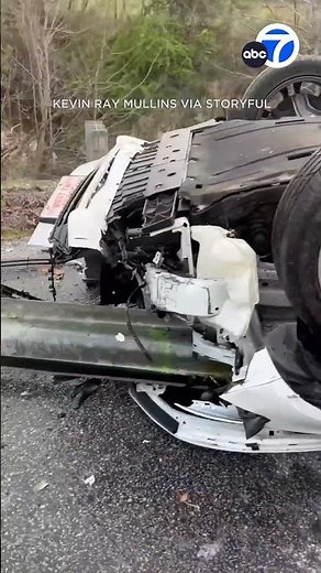 Dad shares video of impaled car after daughter survives crash