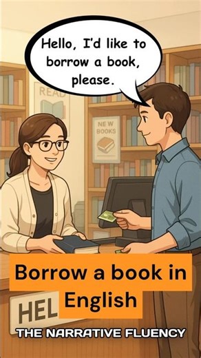👉 Borrow a Book in English | Easy Library Conversation for Beginners #easyenglish #languagelearning