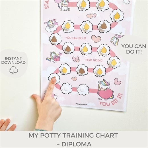 Potty Training Chart, Printable Potty Chart, Potty Training Reward for Toddler, Toilet Training, Potty Sticker Chart, Unicorn Potty Chart - Etsy