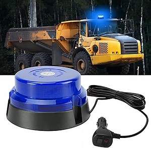 Xprite 240LED Rotating Beacon Light, Forklift Strobe Lights w/Magnetic Base for 12-24V Construction Truck Patrol Car Tractor Golf Carts-Amber
