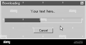 Retro progress bar download vintage page window. Vector ui progress bar retro pc Stock Vector Image & Art - Alamy