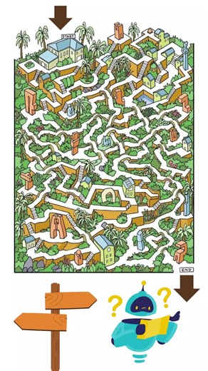 Fun World Zone on Instagram: "Can You Solve This Maze Puzzle? Test Your Brain Power 🧠🧩 This maze puzzle will challenge your focus, patience, and problem-solving skills. Start from the beginning and try to find the correct path to reach the end. Such maze puzzles help improve brain power, concentration, and logical thinking. This is a perfect brain exercise for kids and adults who love puzzles and mind games. Watch carefully, follow the paths, and comment if you solved it correctly. Share this