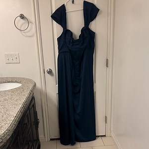 Azazie plus size, Elegant Navy Blue Wedding Dress