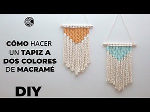 Diy tutorial. Two-colour macramé wall hanging