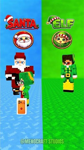🎅🧝 SANTA vs ELF! 🎄 VOTE YOUR FAVORITE NOW! #minecraftshorts