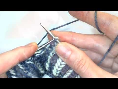 Knitting Two Color Brioche Stitch: Left Handed Tutorial to Knit Brioche Rib