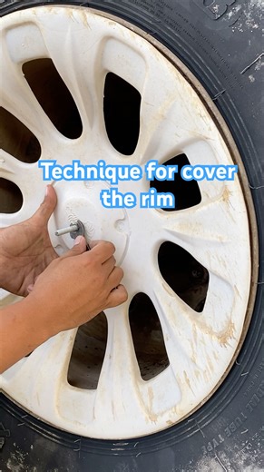 Wheel cover installation. #tips #tools #howto #wheels #tire #truck #technique #video #shorts