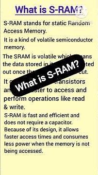 Explain S-RAM In computer||Computer Memory। #computer #computerknowledge