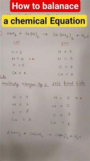 Balance the equation🔥🔥🔥HNO₃ + Ca(OH)₂ → Ca(NO₃)₂ + H₂O