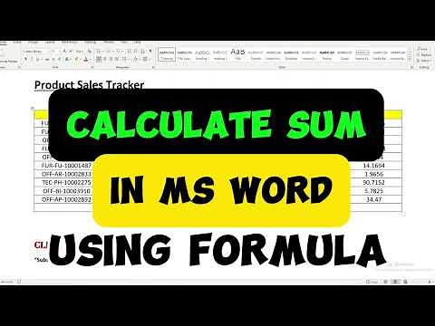 How to calculate SUM in word table (Using Shortcut)