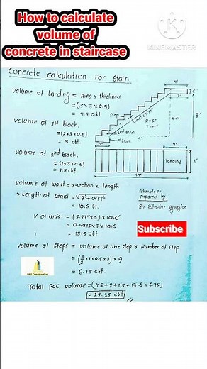 How to calculate volume of concrete in staircases|staircase concrete calculation|Stair #shorts#viral