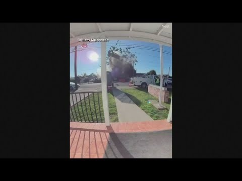 Video shows home explosion in California